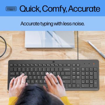 HP 150 Keyboard - Cable Connectivity - USB Type A Interface