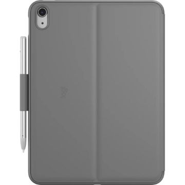 Logitech SLIM FOLIO Keyboard/Cover Case (Folio) for 27.7 cm (10.9") Apple, Logitech iPad (10th Generation) Tablet - Oxford Gray